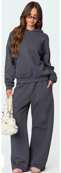 Fleece Hoodie Casual Sports Two-piece Set WEM Support (www.WEM.support)