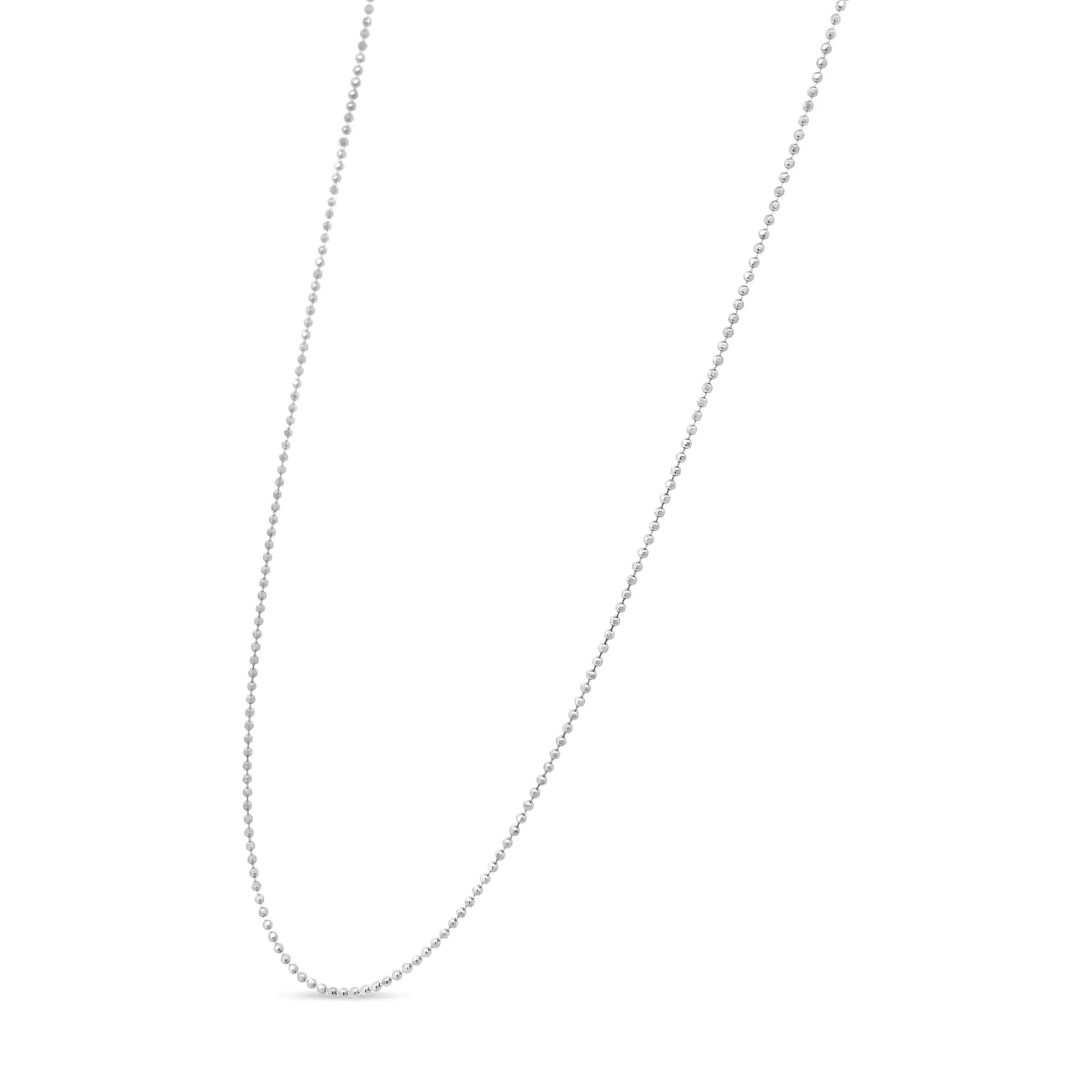 .925 Sterling Silver 0.7mm Slim and Dainty Unisex 18" Inch Ball Bead Chain Necklace WEM Support (www.WEM.support)