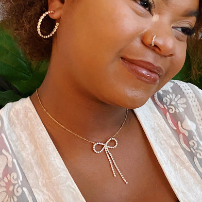 Adorable Shine Bow Necklace WEM Support (www.WEM.support)