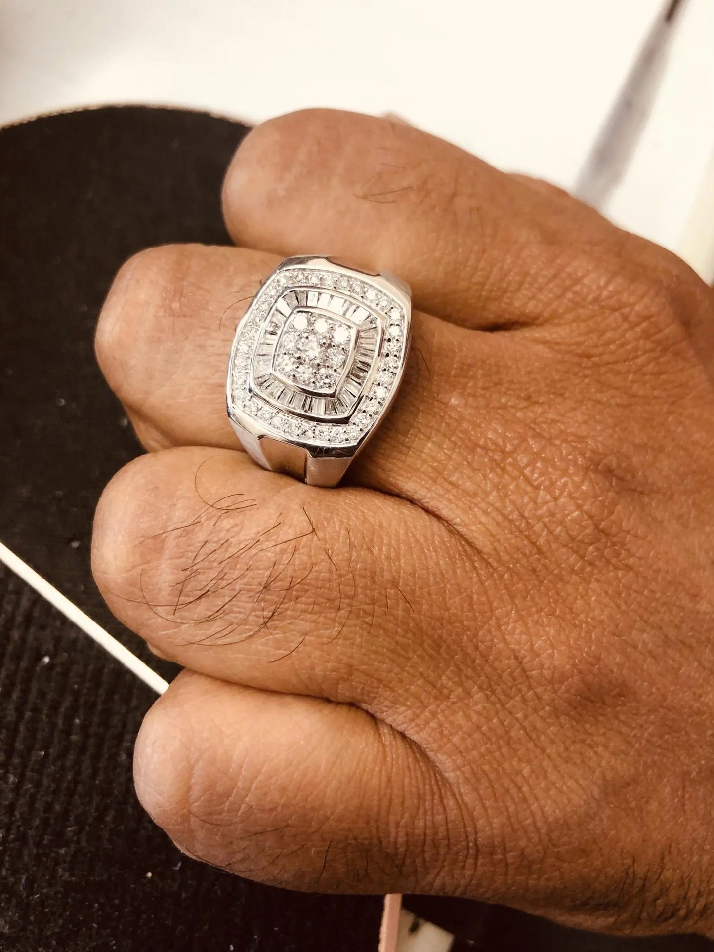 14K White Gold Men's Diamond Band Ring (1 cttw, H-I Color, SI1-I2 Clarity) WEM Support (www.WEM.support)