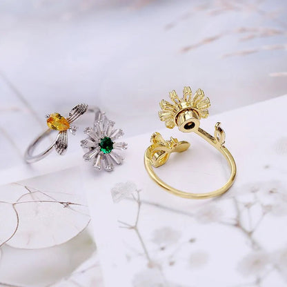 Blue Flower and Bee Ring WEM Support (www.WEM.support)