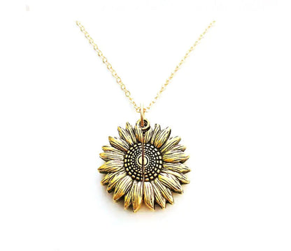 Sunflower Double Lettering Necklace WEM Support (www.WEM.support)