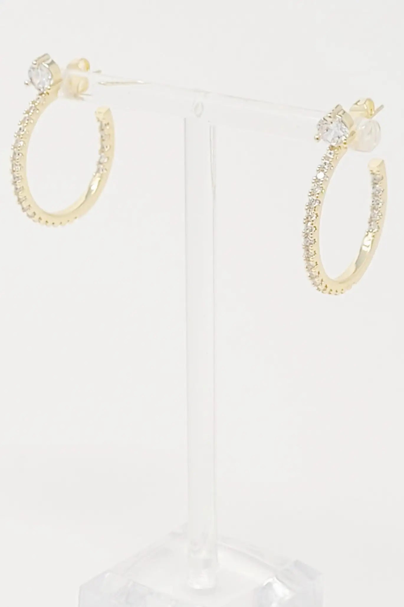 Diamond On Top Hoop Earrings WEM Support (www.WEM.support)