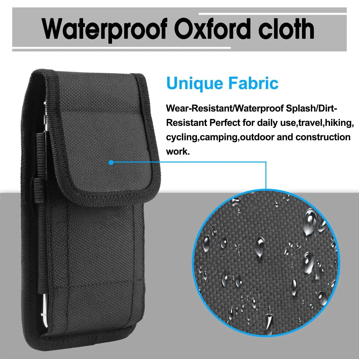 Vertical Cell Phone Holster Pouch Wallet Case With Belt Clip For iPhone Samsung WEM Support (www.WEM.support)