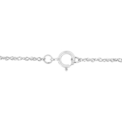 Colar com Pingente de Dois Corações em Prata de Lei .925 e Diamantes Sintéticos de 1/2 cttw (Cor F-G, Clareza VS2-SI1) WEM Support (www.WEM.support)