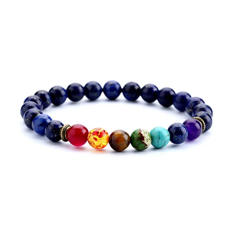 Lava Rock 7 Chakras Bracelet WEM Support (www.WEM.support)