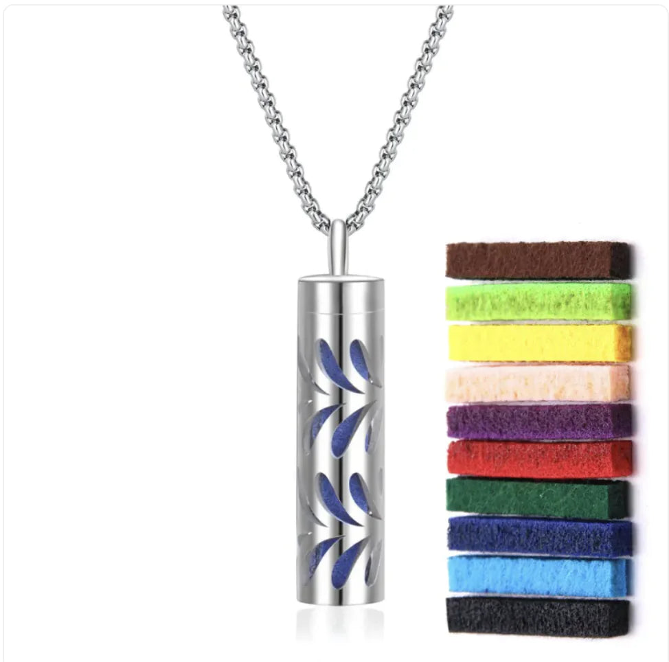 316L Stainless Steel Perfume Oil Diffuser Necklace WEM Support (www.WEM.support)