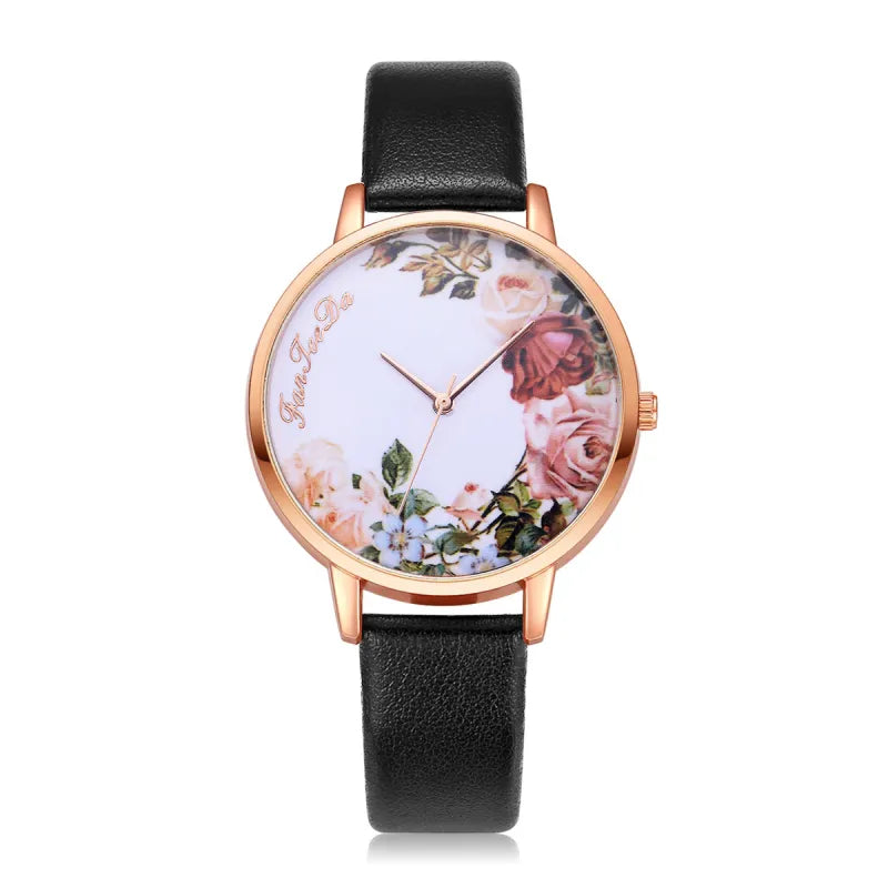 Flower Pattern Thin Strap Watch HejK.com