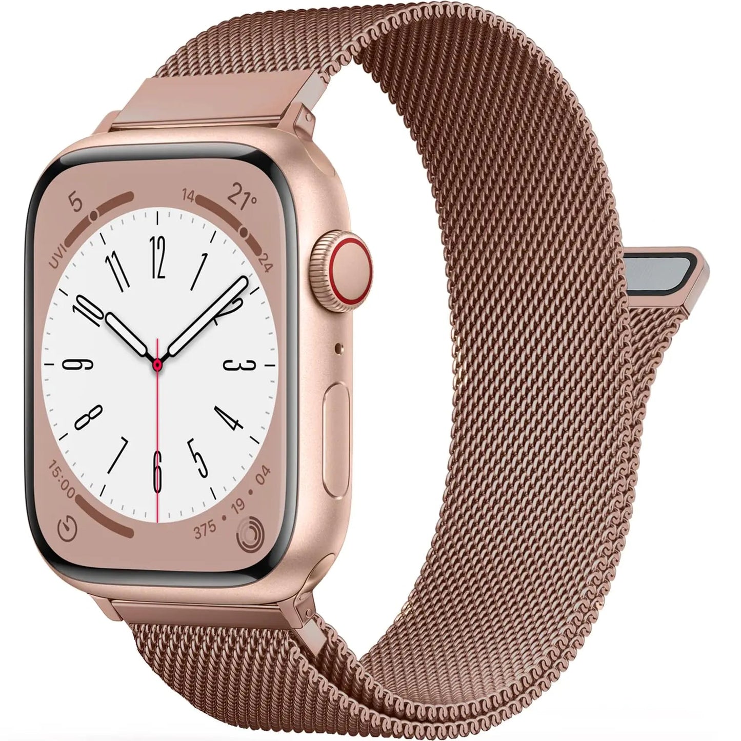 Patented Milanese Loop Compatible with Apple Watch Band 46mm 44mm 45mm 49mm 38mm 40mm 41mm 42mm for Women Men, Magnetic Stainless Steel Clasp for iWatch Bands Series SE 10 9 8 7 6 5 4 3 Ultra 2 1 HejK.com