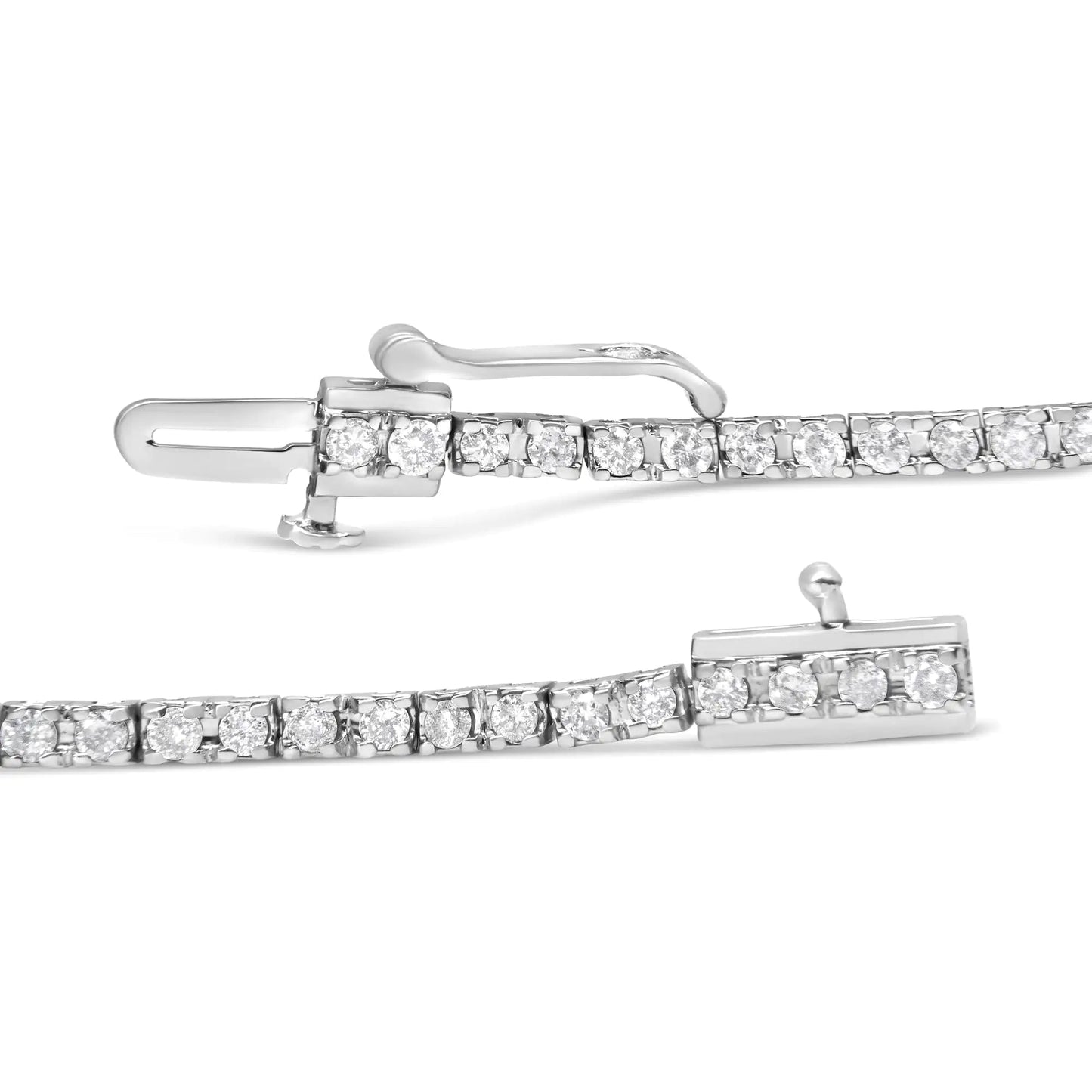 10K White Gold 2.0 Cttw Prong Set Round-Cut 7.25" Classic Lab Grown Diamond Tennis Bracelet (G-H Color, VS2-SI1 Clarity) WEM Support (www.WEM.support)