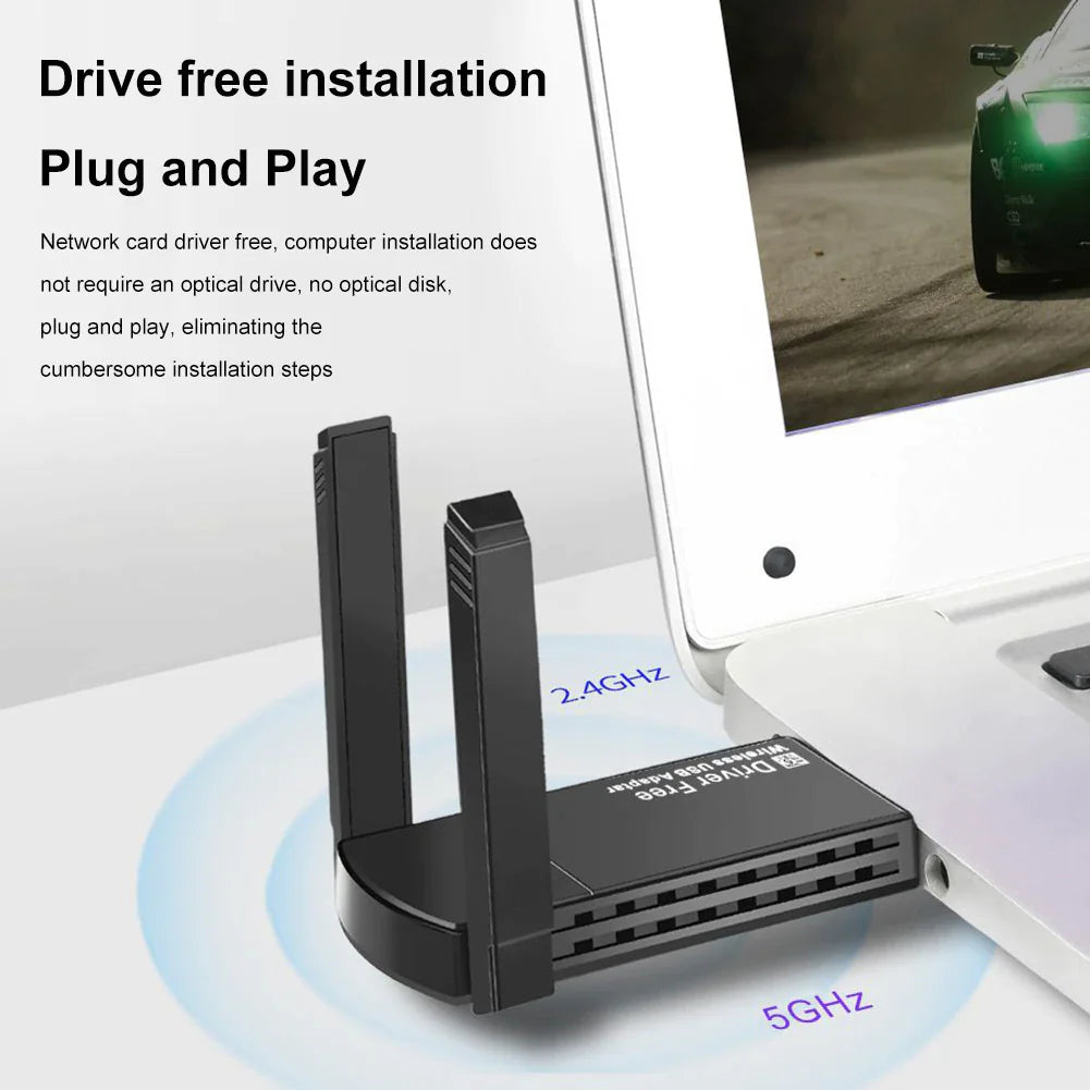 USB 3.0 Wireless WIFI Adapter 1300Mbps Long Range Dongle Dual Band 5Ghz Network WEM Support (www.WEM.support)