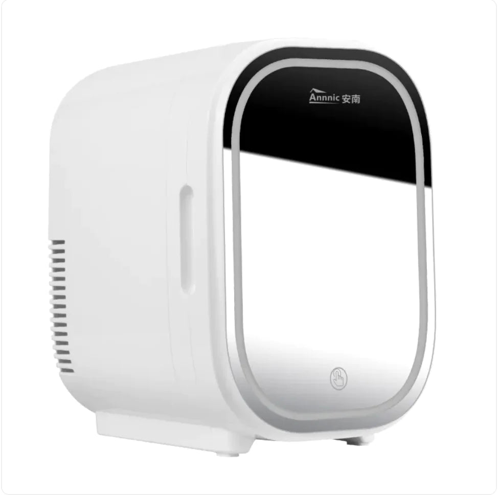 Portable Mini Beauty Fridge with Mirror, 110V WEM Support (www.WEM.support)