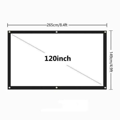 Portable Foldable Projector Screen 16:9 HD Outdoor Home Cinema Theater 3D Movie WEM Support (www.WEM.support)