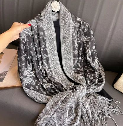 Cashmere Shawl – Women's Printed Warm Scarf WEM Support (www.WEM.support)