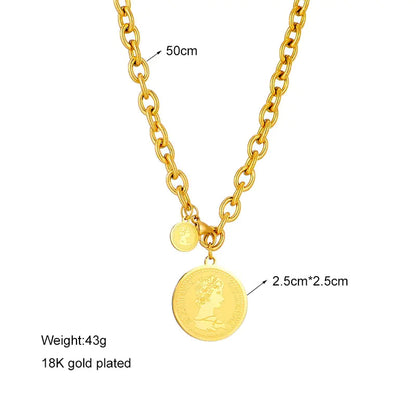 Hip Hop Round Portrait Coin Necklace WEM Support (www.WEM.support)