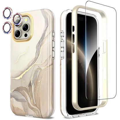 Compatible with iPhone 16 Pro Max Case with Glitter Camera Lens Protector+Screen Protector 360 Full Body Protective Case Stylish Shockproof Anti-Scratch Phone Cover for iPhone 16 Pro Max 6.9'',Purple