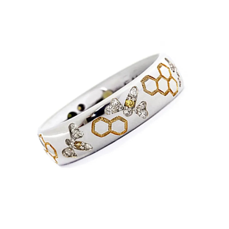Cool Design Bee Themed Ring WEM Support (www.WEM.support)