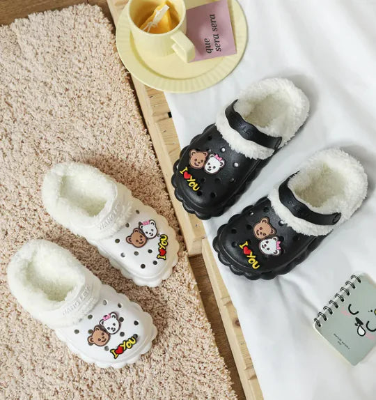 Women's Thermal Cotton Slippers with Plush Liner for Crocs WEM Support (www.WEM.support)
