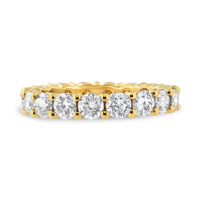 14K Yellow Gold 3.00 Cttw Shared Prong Set Round Cut Diamond Eternity Band (J-K Color, VS1-VS2 Clarity) WEM Support (www.WEM.support)