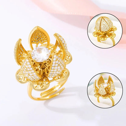 Gold Flower Bud Ring WEM Support (www.WEM.support)