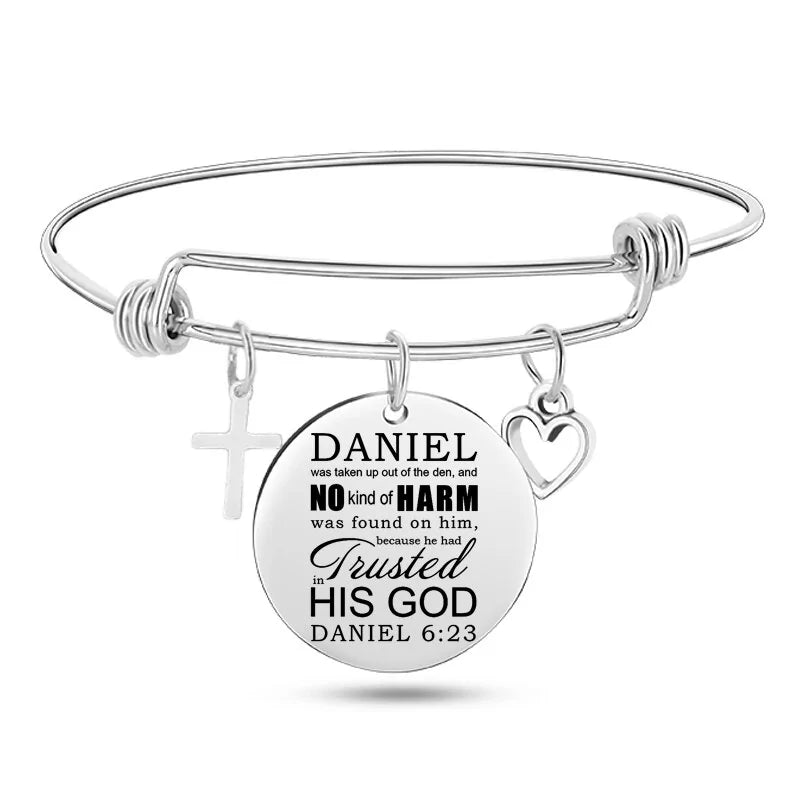 Stainless Steel Christian Charm Bracelet WEM Support (www.WEM.support)