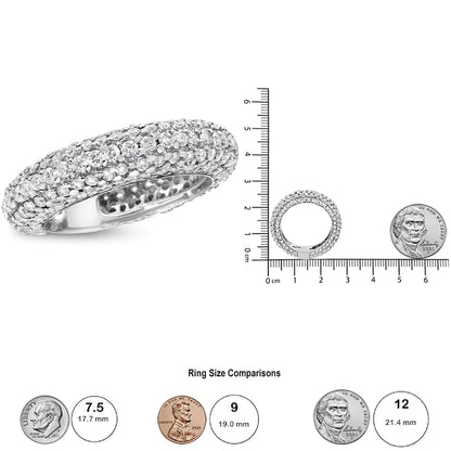 14K White Gold 2 1/2 Cttw Round-Cut Diamond Cluster Band Ring (H-I Color, SI1-SI2 Clarity) WEM Support (www.WEM.support)
