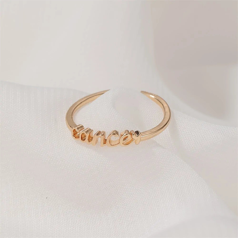 Thin Open Gold Zodiac Rings WEM Support (www.WEM.support)