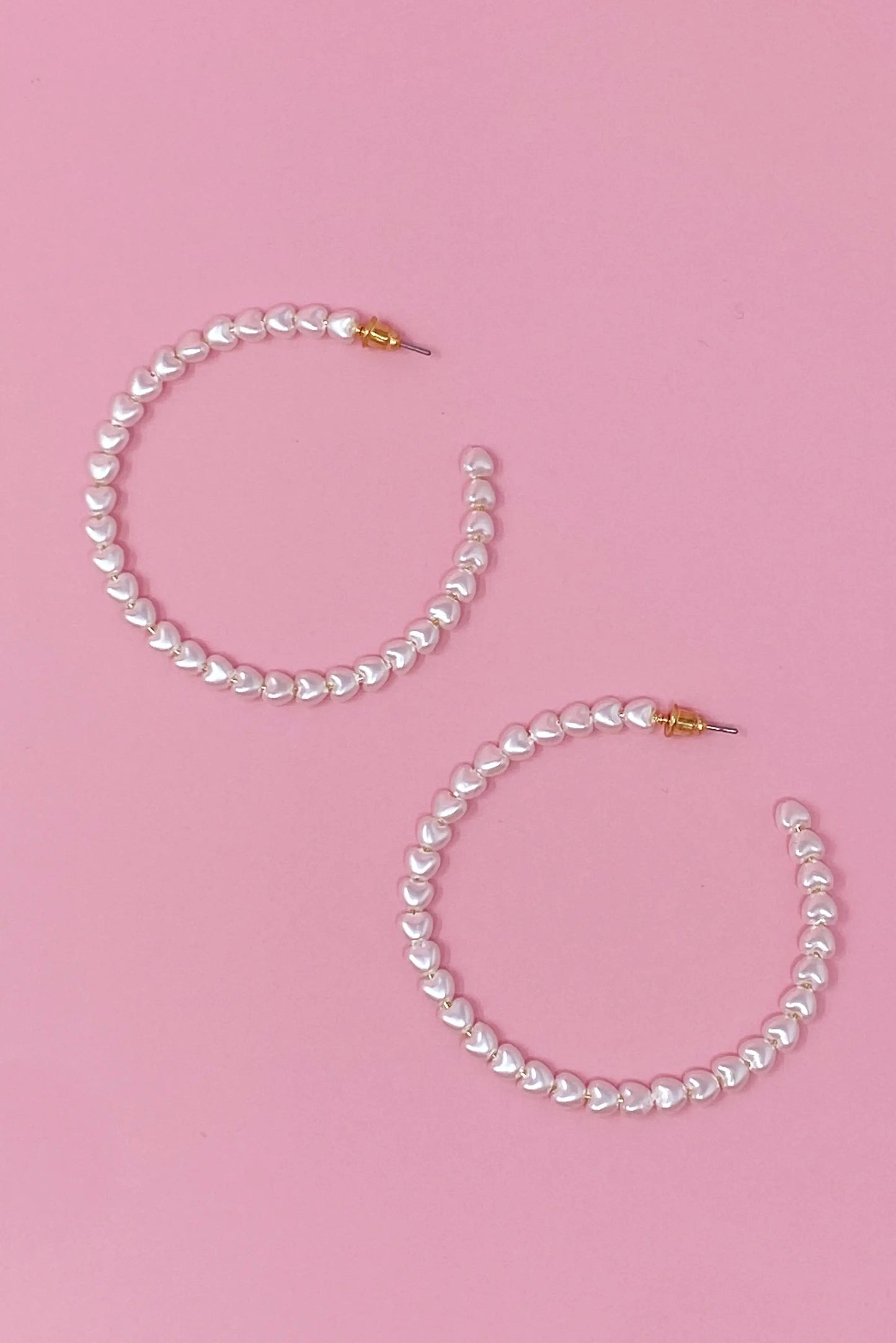 Heart Pearl Hoop Earrings WEM Support (www.WEM.support)