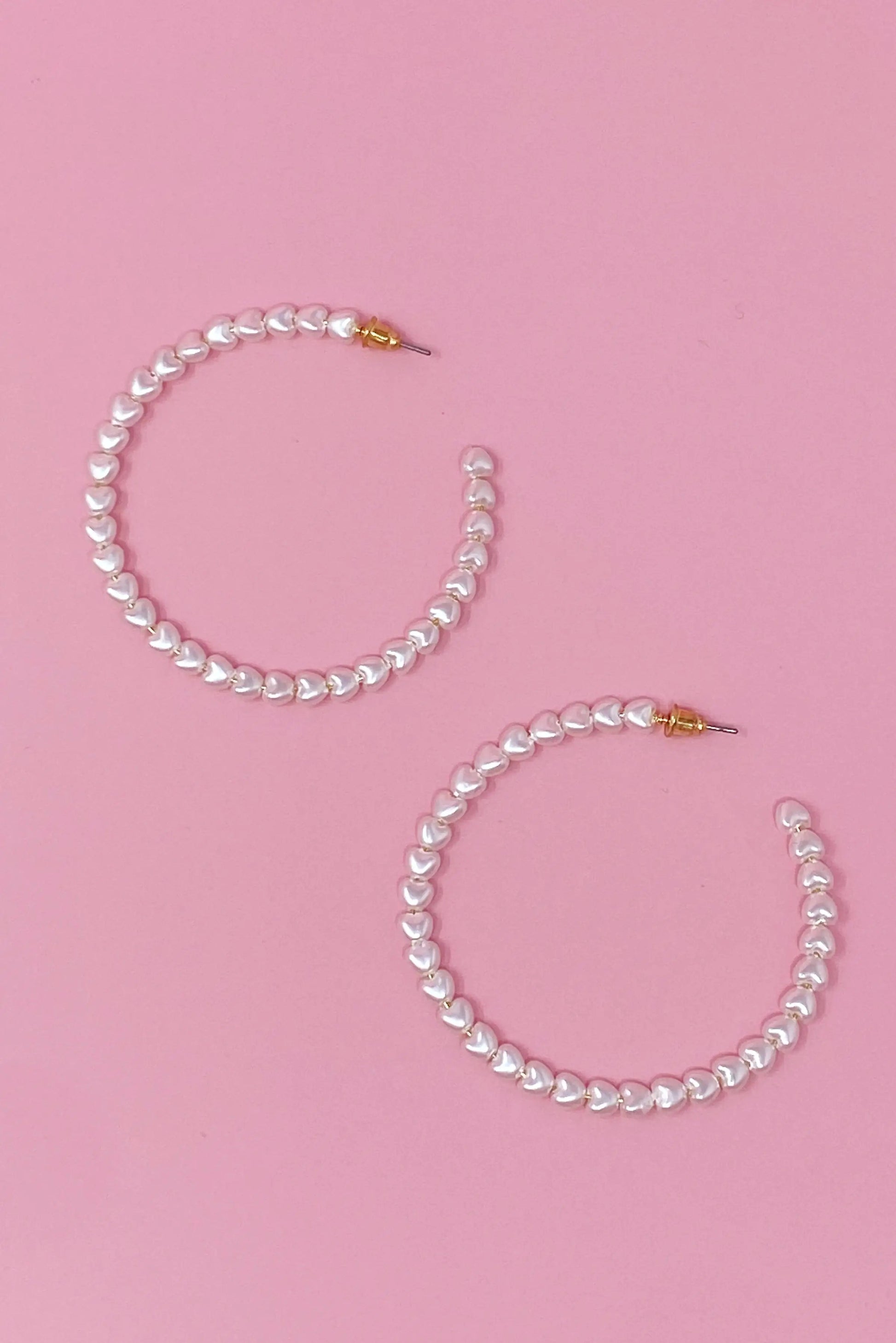 Heart Pearl Hoop Earrings WEM Support (www.WEM.support)