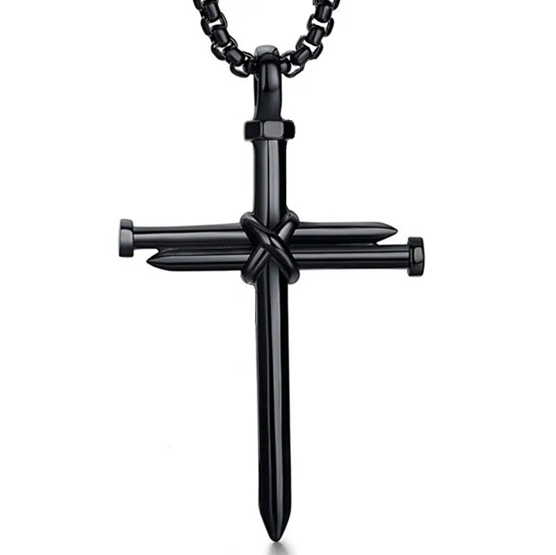 Metal Punk Cross Pendant Necklace WEM Support (www.WEM.support)