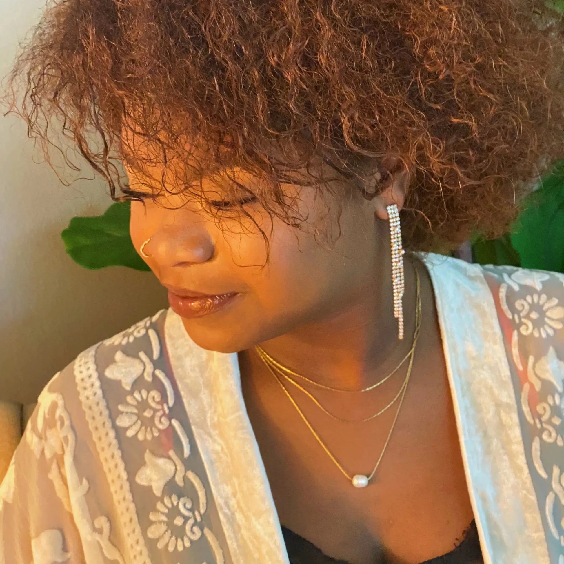 Layered Freshwater Pearl Pendant Necklace - Catch Cards