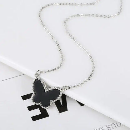 Butterfly Silver-Plated Pendant Necklace WEM Support (www.WEM.support)