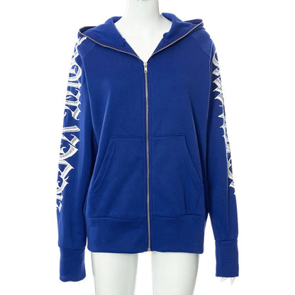 Letter Print Hoodie Sweatshirt - Catch Cards