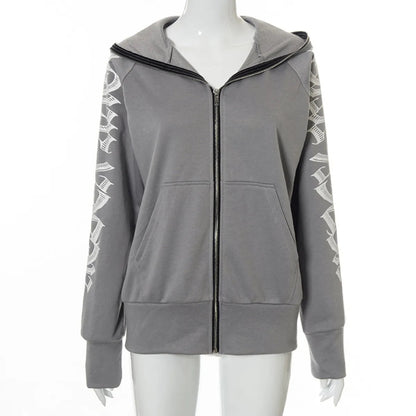 Letter Print Hoodie Sweatshirt - Catch Cards