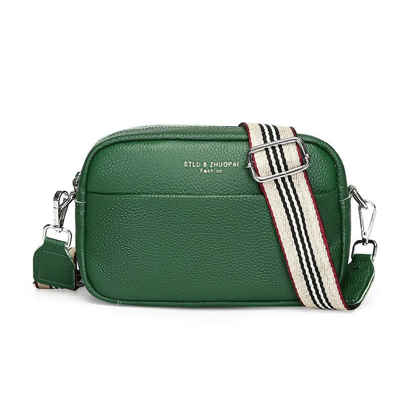 Women's Fashion Simple First Layer Leather One-shoulder Crossbody Bag WEM Support (www.WEM.support)