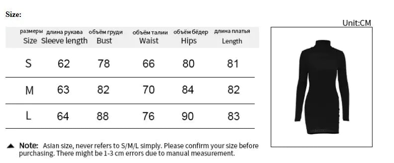 Turtleneck Slim Fit Knitted Elegant Dress WEM Support (www.WEM.support)