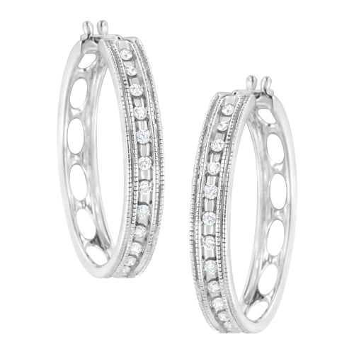 .925 Sterling Silver 1/2 cttw Lab Grown Diamond Hoop Earring (F-G Color, VS2-SI1 Clarity) WEM Support (www.WEM.support)