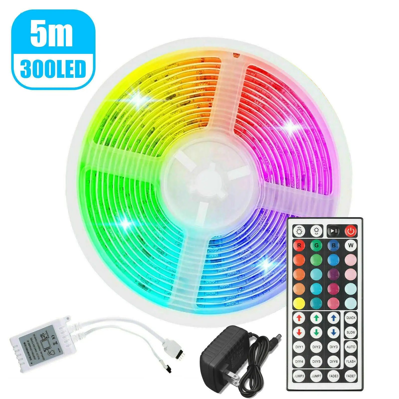 32FT LED Strip Lights Remote Control Bedroom Waterproof for Indoor Outdoor Use WEM Support (www.WEM.support)