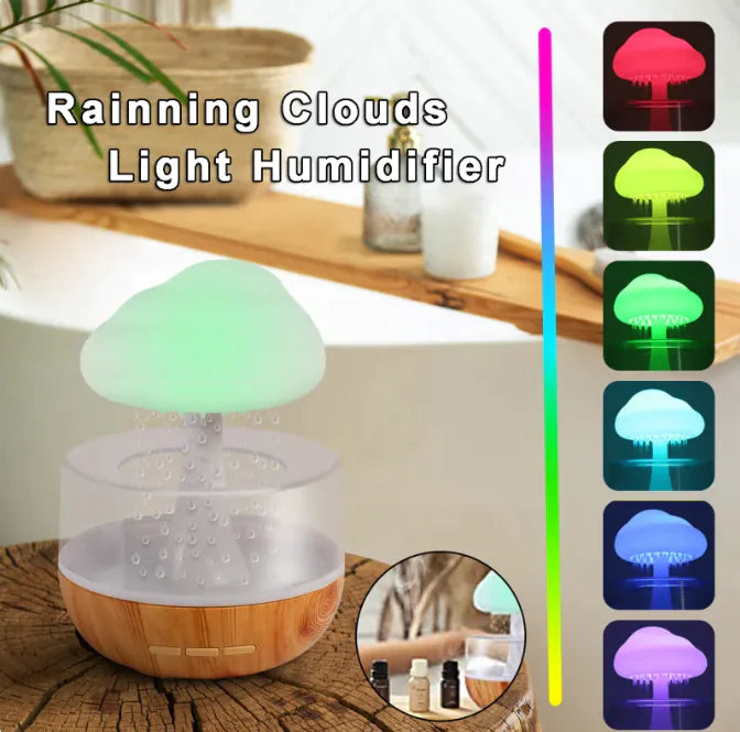Raining Cloud Humidifier With Night Light Aromatherapy Essential Oil Diffuser Micro Humidifier WEM Support (www.WEM.support)