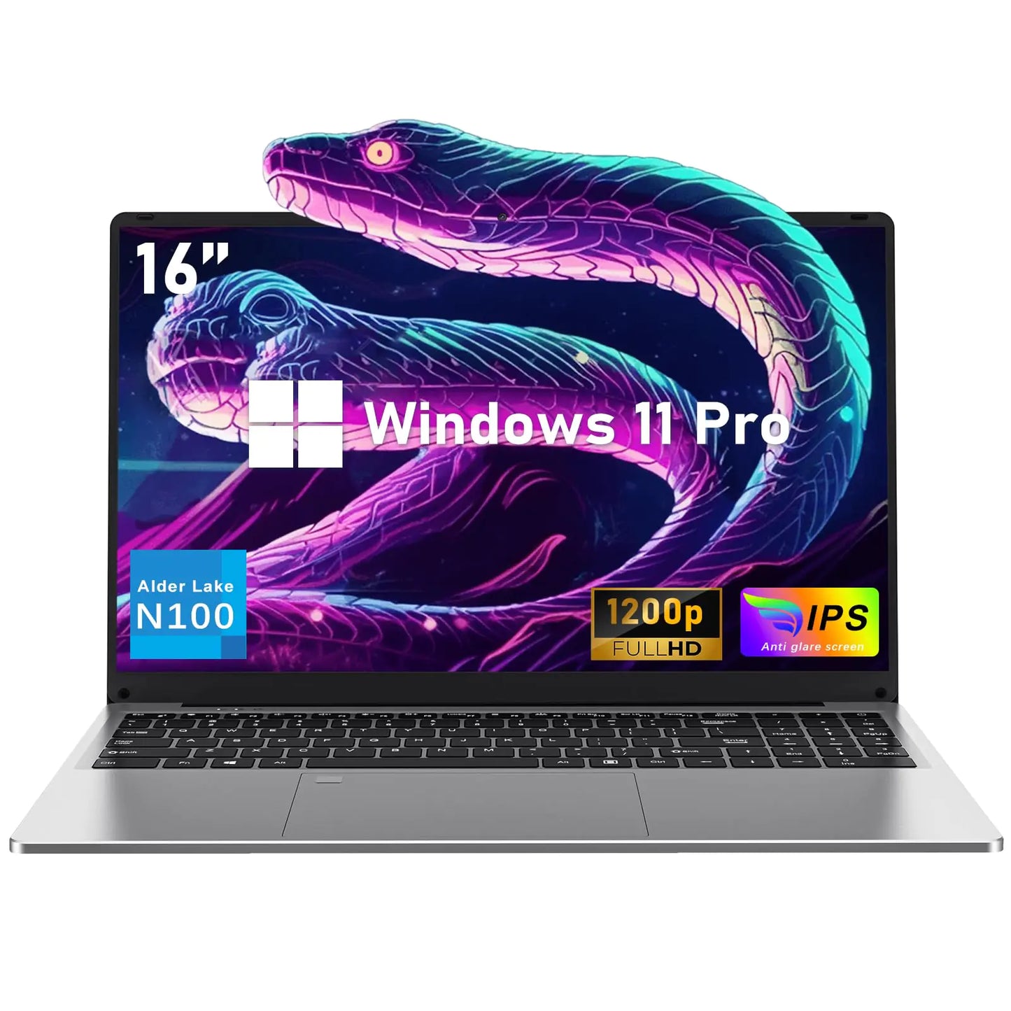 NIAKUN 16 Inch Laptop Computer | Gaming Laptop | 16GB RAM 512GB SSD | N100 Processor | FHD 1920 * 1200 | 180 Angle Open | Backlit Keyboard | Windows 11 Pro | Fingerprint Unlock | UHD Graphics 750 MHz