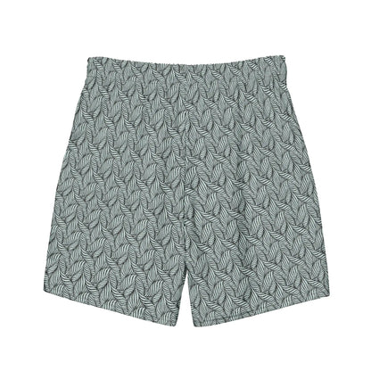 Men's Eco Grey Palm Swim Trunks WEM Support (www.WEM.support)
