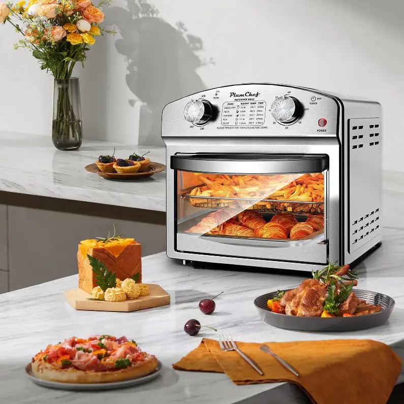 Stainless Steel 12 Liter Air Fryer With Dual Knob Control WEM Support (www.WEM.support)