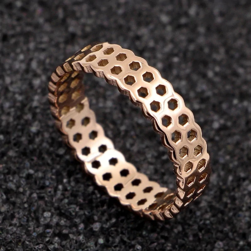 Honeycomb Ring - Rose Gold WEM Support (www.WEM.support)