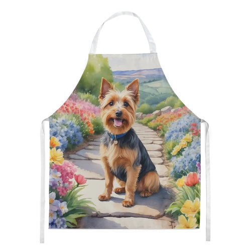 Australian Terrier Spring Garden Apron WEM Support (www.WEM.support)