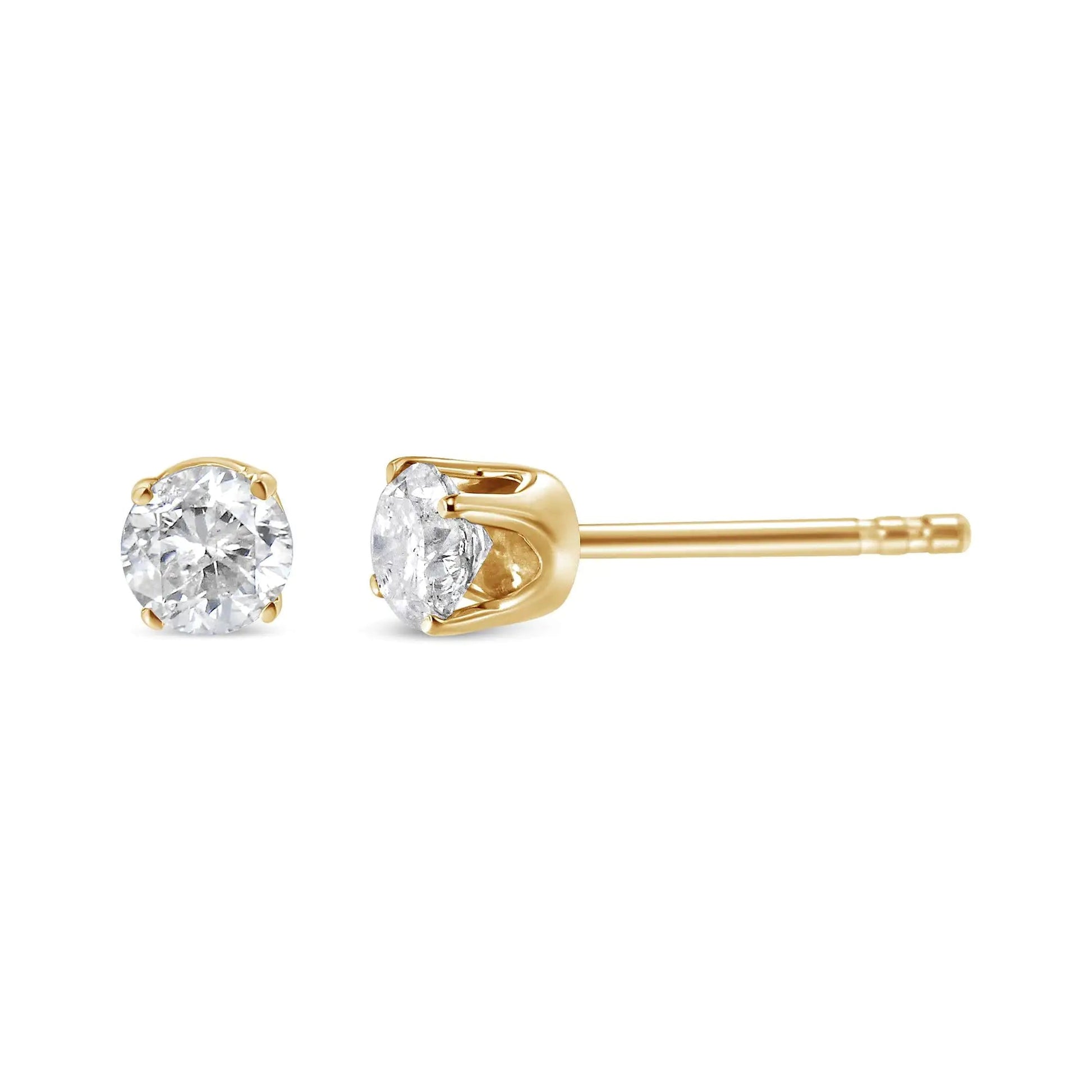 14K Gelbgold 1/2 Karat Rundschliff Diamant Solitär Ohrstecker (O-P Farbe, SI2-I1 Reinheit) WEM Support (www.WEM.support)