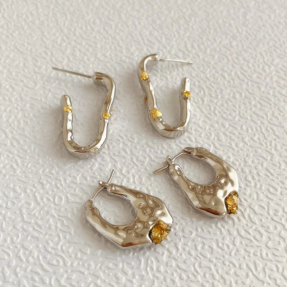 Geometric U-Shaped Stud Earrings WEM Support (www.WEM.support)