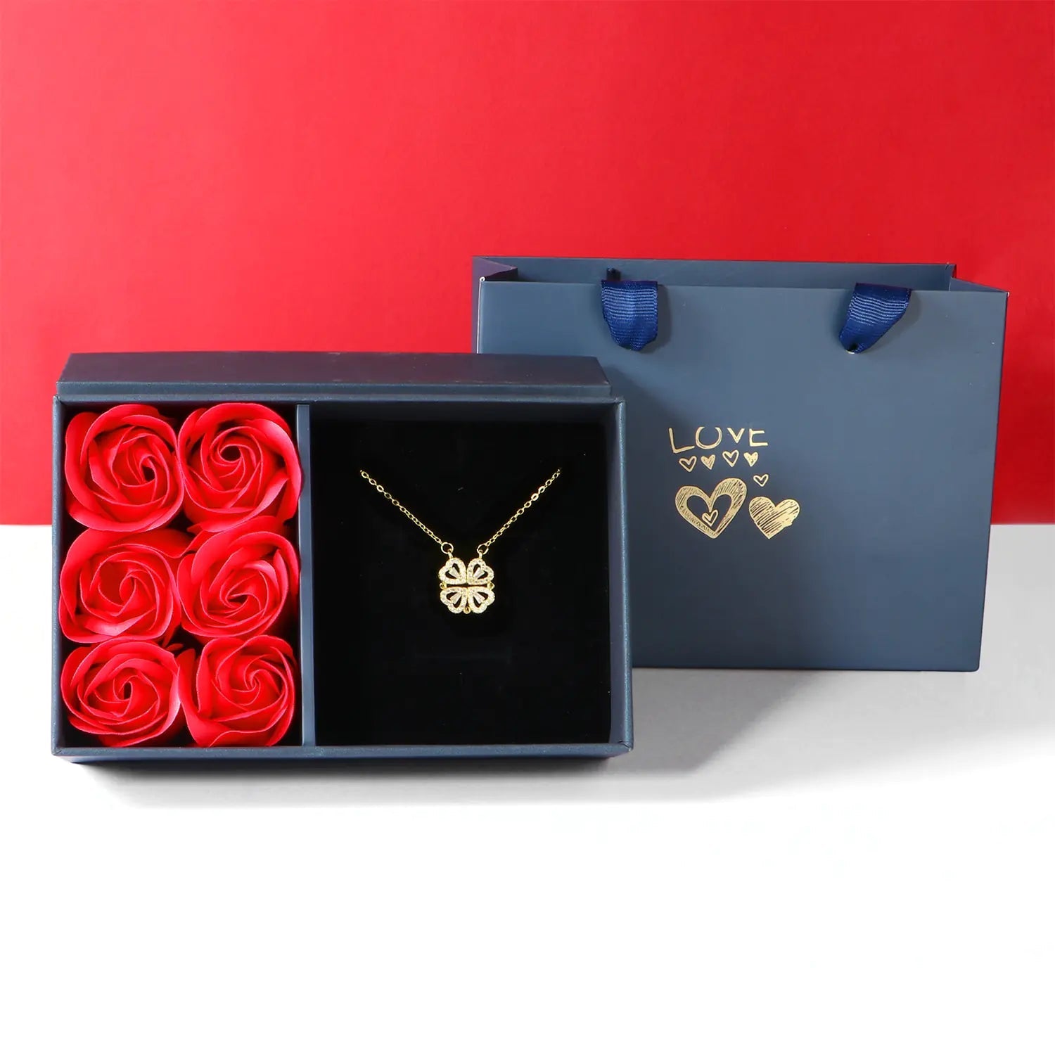 Luxury Four Leaf Clover Necklace WEM Support (www.WEM.support)
