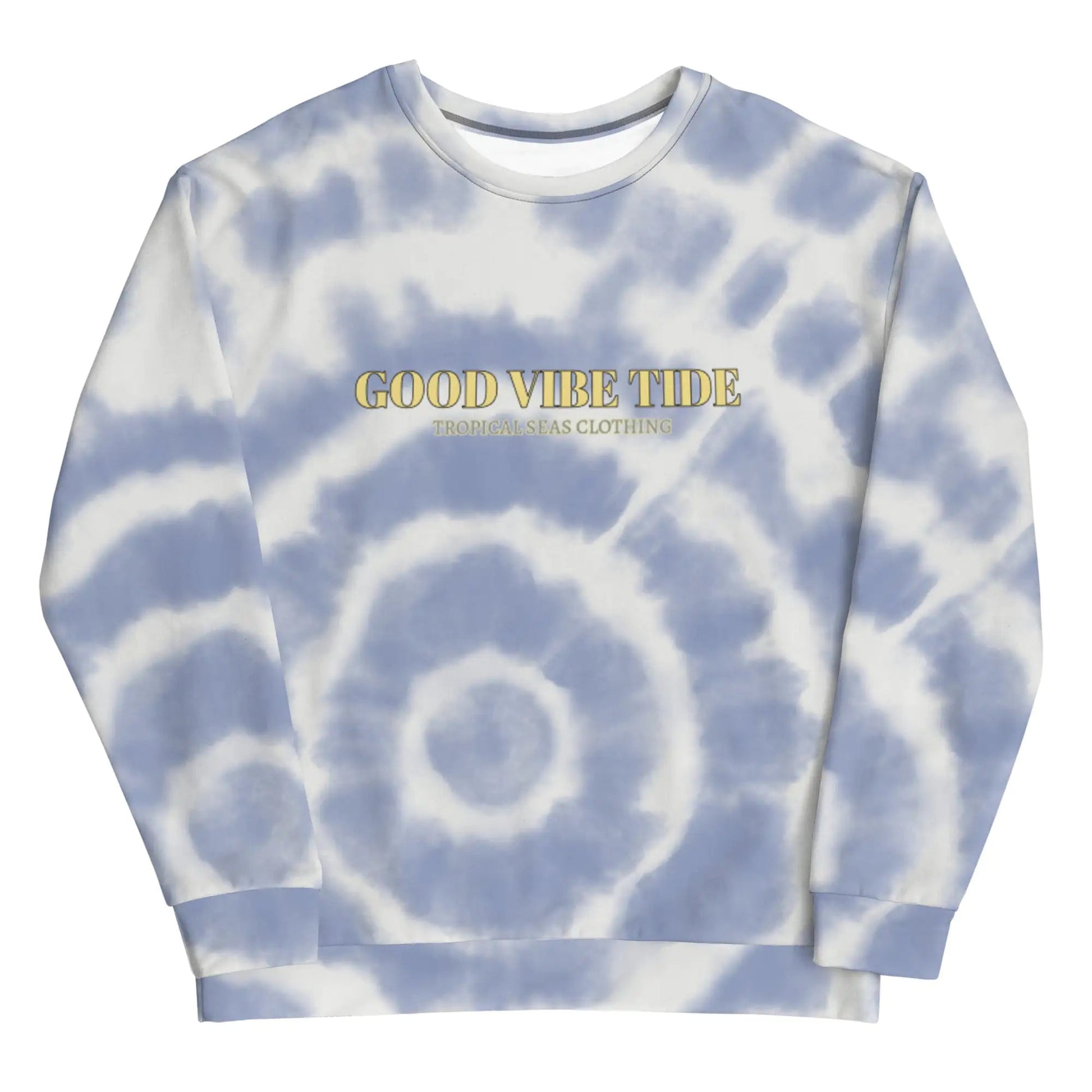 Blue Tie-Dye Vibe Tropical Sweatshirt WEM Support (www.WEM.support)