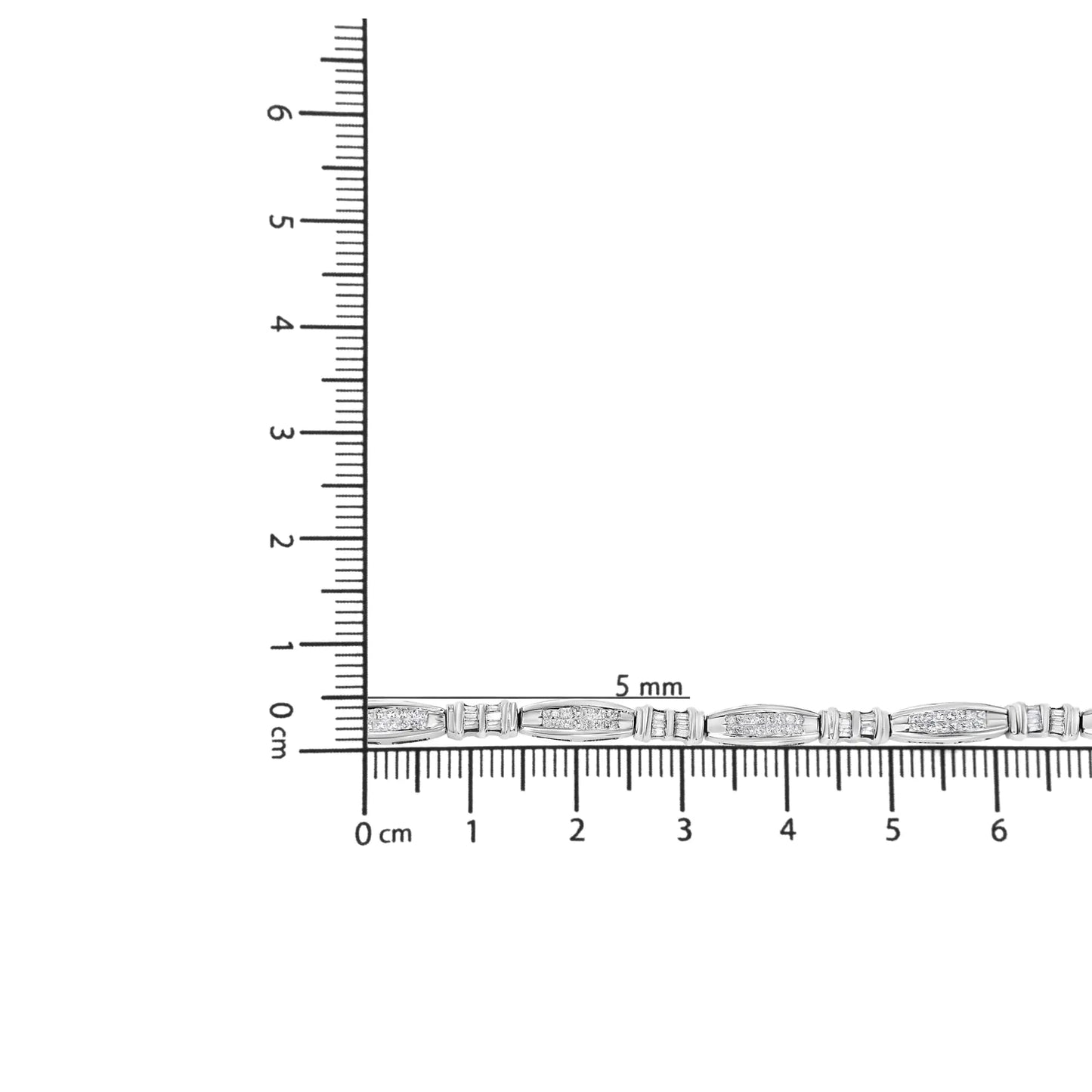 14K White Gold 2.0 Cttw Channel-Set Alternating Baguette and Princess-Cut Diamond Link Bracelet (H-I Color, SI2-I1 Clarity) - Size 7 WEM Support (www.WEM.support)