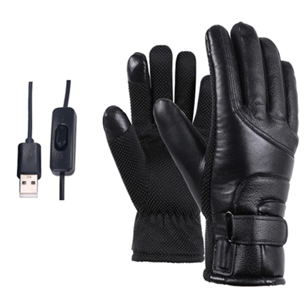 Electric USB Heated Gloves Winter Warming Thermal Ski Snow Hand Warm Windproof WEM Support (www.WEM.support)